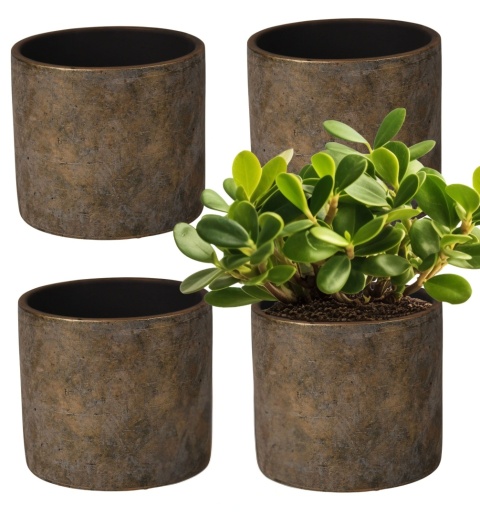 OSŁONKA CERAMICZNA 18x20 ,,FARO" BRĄZOWA OKRĄGŁA KOMPLET 4 SZTUK