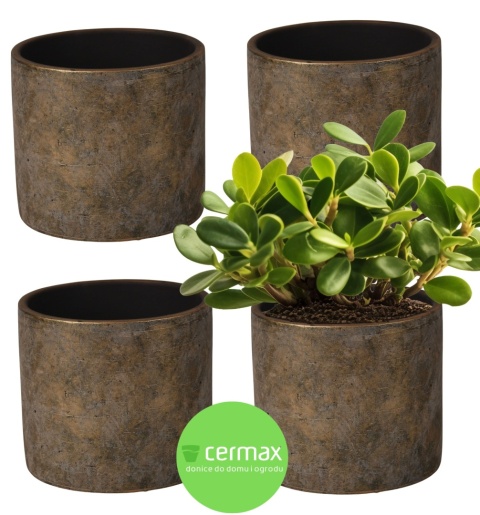 OSŁONKA CERAMICZNA 18x20 ,,FARO" BRĄZOWA OKRĄGŁA KOMPLET 4 SZTUK