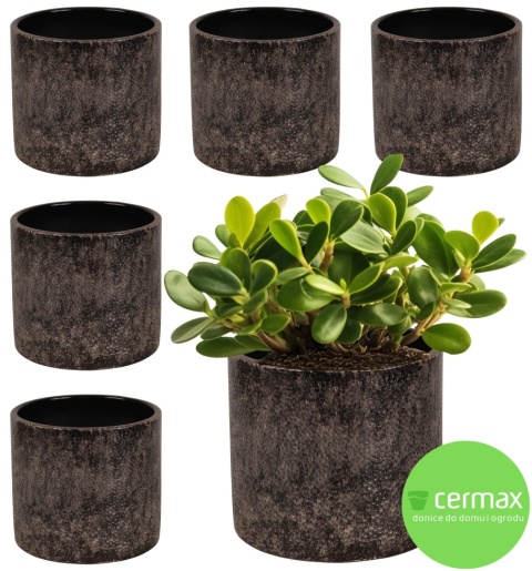 OSŁONKA CERAMICZNA 18x20 ,,FARO" BRĄZOWA OKRĄGŁA ZESTAW 6 SZTUK