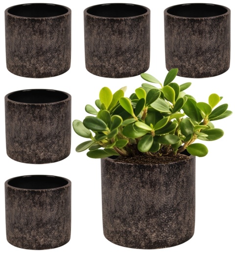 OSŁONKA CERAMICZNA 18x20 ,,FARO" BRĄZOWA OKRĄGŁA ZESTAW 6 SZTUK