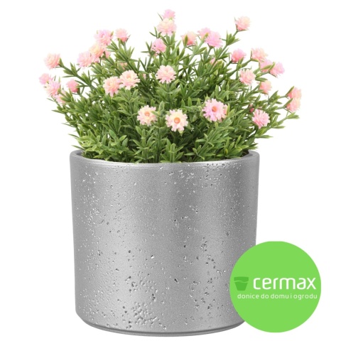 OSŁONKA CERAMICZNA 18x21,6cm SREBRNA PILLAR LAVA