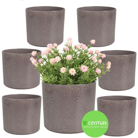 OSŁONKA CERAMICZNA 11,5x13,2cm SZARA OKRĄGŁA PILLAR LAVA