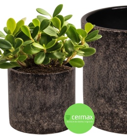 OSŁONKA CERAMICZNA 22x24 ,,FARO" BRĄZOWA OKRĄGŁA ZESTAW 4 SZTUK