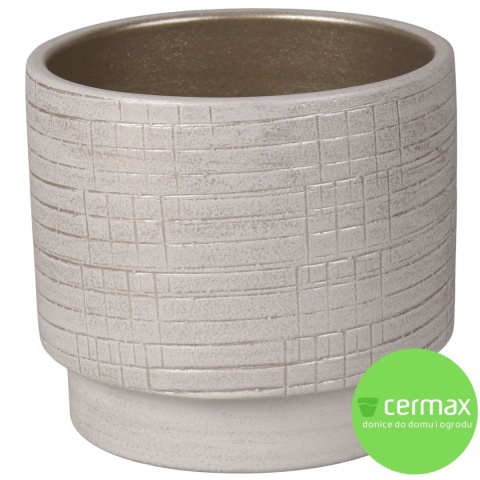 OSŁONKA CERAMICZNA 20x22 ,,SINTRA" BIAŁE ZŁOTO OKRĄGŁA ZESTAW 2 SZTUK