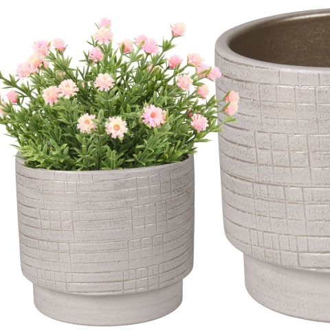 OSŁONKA CERAMICZNA 26x28 ,,SINTRA" BIAŁO-ZŁOTA OKRĄGŁA