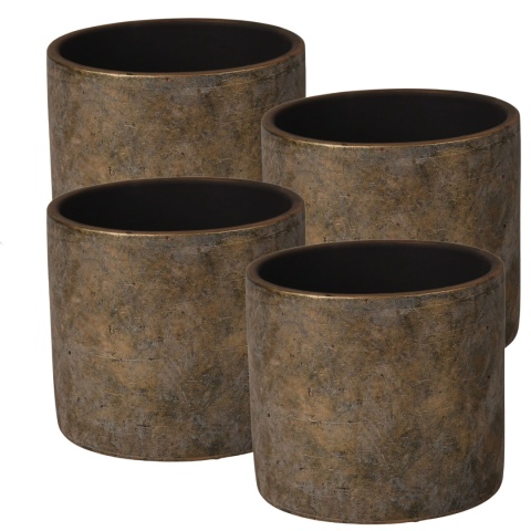 OSŁONKA CERAMICZNA 18x20 ,,FARO" BRĄZOWA OKRĄGŁA KOMPLET 4 SZTUK