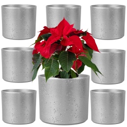 OSŁONKA CERAMICZNA 8,8x11,5cm SREBRNA PILLAR LAVA ZESTAW 8 SZTUK