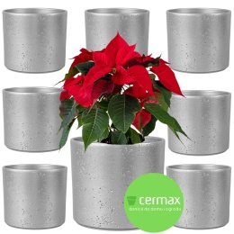 OSŁONKA CERAMICZNA 8,8x11,5cm SREBRNA PILLAR LAVA ZESTAW 8 SZTUK