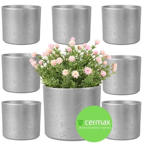 OSŁONKA CERAMICZNA 8,8x11,5cm SREBRNA PILLAR LAVA ZESTAW 8 SZTUK