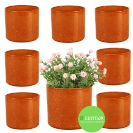 OSŁONKA CERAMICZNA 8,8x11,5cm POMARAŃCZOWA PILLAR LAVA ZESTAW 8 SZTUK