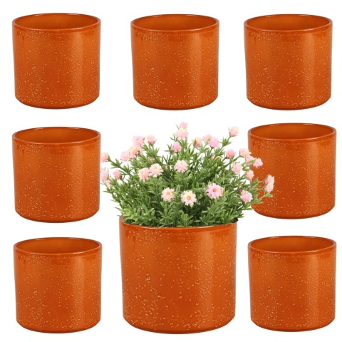 OSŁONKA CERAMICZNA 8,8x11,5cm POMARAŃCZOWA PILLAR LAVA ZESTAW 8 SZTUK