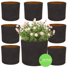 OSŁONKA CERAMICZNA 8,8x11,5cm ANTRACYT PILLAR LAVA ZESTAW 8 SZTUK