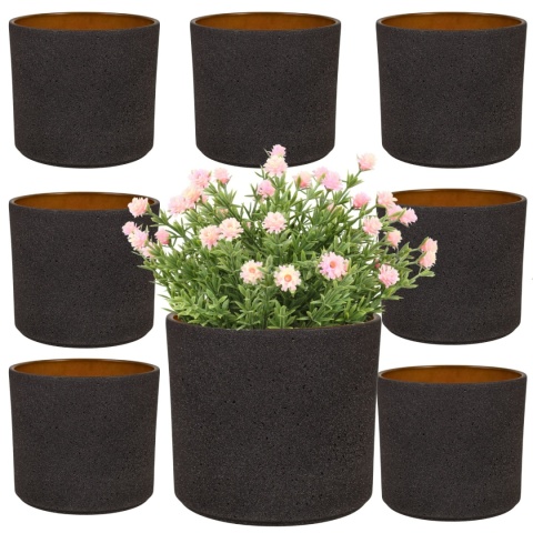 OSŁONKA CERAMICZNA 8,8x11,5cm ANTRACYT PILLAR LAVA ZESTAW 8 SZTUK