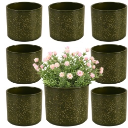 OSŁONKA CERAMICZNA 8,8x11,5cm ZIELONA PILLAR LAVA ZESTAW 8 SZTUK