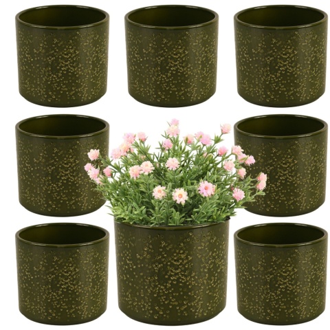 OSŁONKA CERAMICZNA 8,8x11,5cm ZIELONA PILLAR LAVA ZESTAW 8 SZTUK