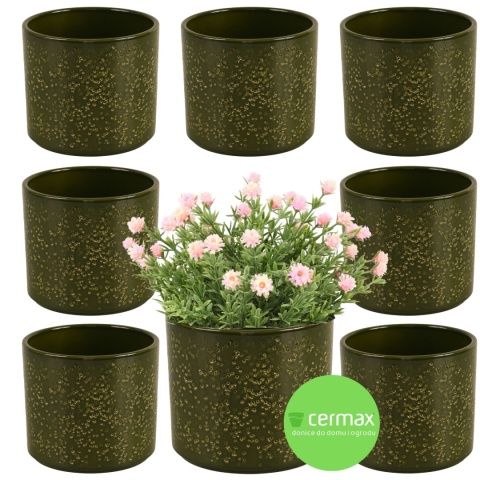 OSŁONKA CERAMICZNA 8,8x11,5cm ZIELONA PILLAR LAVA ZESTAW 8 SZTUK