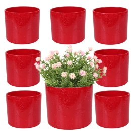 OSŁONKA CERAMICZNA 8,8x11,5cm CZERWONA PILLAR LAVA ZESTAW 8 SZTUK