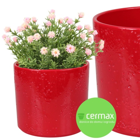 OSŁONKA CERAMICZNA 8,8x11,5cm CZERWONA PILLAR LAVA ZESTAW 8 SZTUK