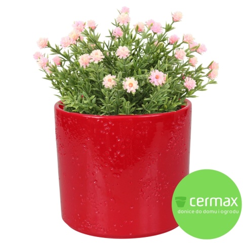 OSŁONKA CERAMICZNA 8,8x11,5cm CZERWONA PILLAR LAVA ZESTAW 8 SZTUK