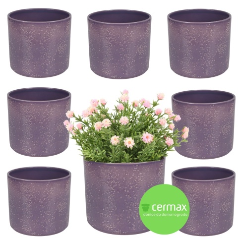 OSŁONKA CERAMICZNA 8,8x11,5cm FIOLETOWA PILLAR LAVA ZESTAW 8 SZTUK