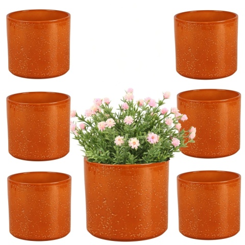 OSŁONKA CERAMICZNA 11,5x13,2cm POMARAŃCZOWA PILLAR LAVA ZESTAW 7 SZTUK