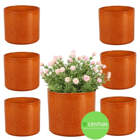 OSŁONKA CERAMICZNA 11,5x13,2cm POMARAŃCZOWA PILLAR LAVA ZESTAW 7 SZTUK