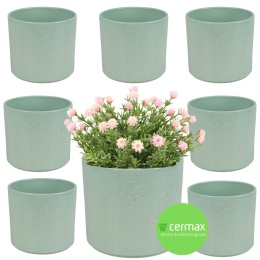 OSŁONKA CERAMICZNA 8,8x11,5cm MIĘTOWA PILLAR LAVA ZESTAW 8 SZTUK