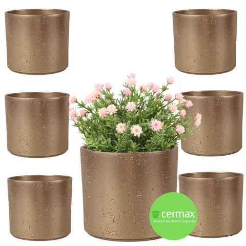 OSŁONKA CERAMICZNA 11,5x13,2cm ZŁOTA PILLAR LAVA ZESTAW 7 SZTUK