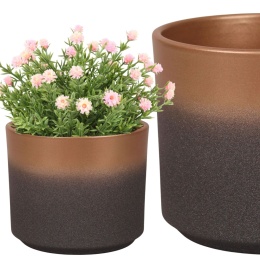 OSŁONKA CERAMICZNA ZŁOTA GRAFITOWA ŚWIĄTECZNA OKRĄGŁA 23x19,5cm