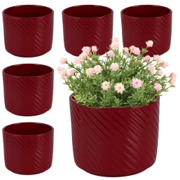 OSŁONKA DONICZKA CERAMICZNA CZERWONA 12x14,5 cm KOMPLET 5 SZT.