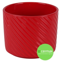 OSŁONKA DONICZKA CERAMICZNA CZERWONA 12,5 x 11 CM KOMPLET 6 SZT.