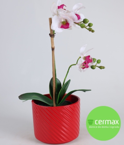 OSŁONKA DONICZKA CERAMICZNA CZERWONA 16,5 x 14,5cm KOMPLET 4 SZT