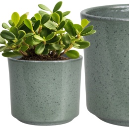 OSŁONKA DONICZKA CERAMICZNA ZIELONA 20,5 x 18 CM