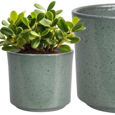 OSŁONKA DONICZKA CERAMICZNA ZIELONA 20,5 x 18 CM