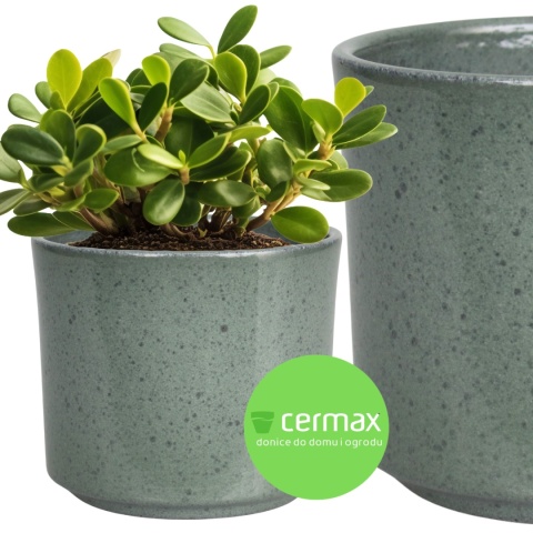 OSŁONKA DONICZKA CERAMICZNA ZIELONA 20,5 x 18 CM