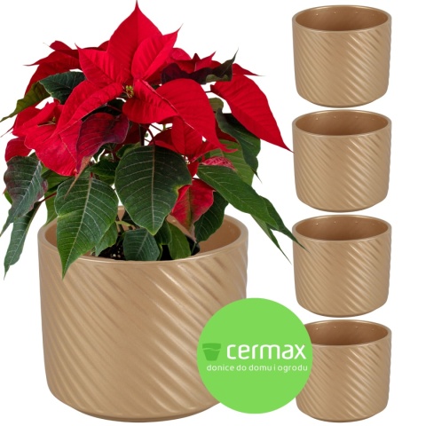 OSŁONKA DONICZKA CERAMICZNA ZŁOTA 14,5 x 12 CM KOMPLET 5 SZT.