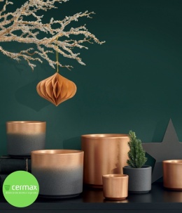 OSŁONKA DONICZKA CERAMICZNA ZŁOTA 12x14,5CM KOMPLET 5 SZT.