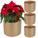 OSŁONKA DONICZKA CERAMICZNA ZŁOTA 16,5 x 14,5 CM KOMPLET 4 SZT.