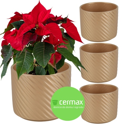 OSŁONKA DONICZKA CERAMICZNA ZŁOTA 16,5 x 14,5 CM KOMPLET 4 SZT.