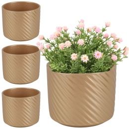 OSŁONKA DONICZKA CERAMICZNA ZŁOTA 14,5x16,5 CM KOMPLET 4 SZT.