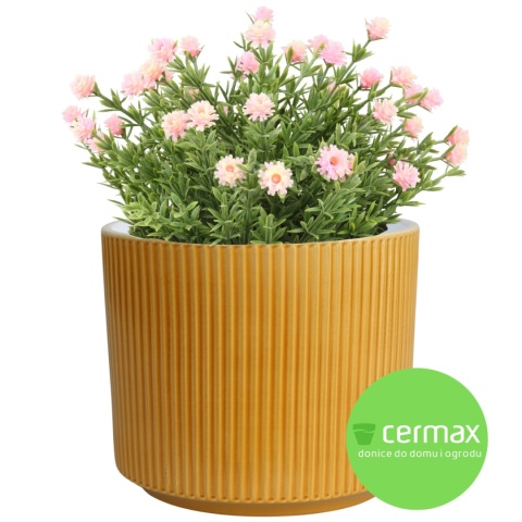 OSŁONKA DONICZKA CERAMICZNA ŻÓŁTA 12,5 x 11 CM KOMPLET 6 SZT.