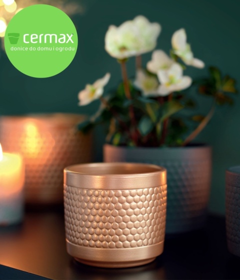 OSŁONKA DONICZKA ZŁOTA 11x12,5 cm KOMPLET 6 SZT.