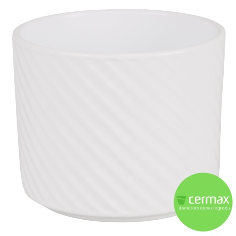 OSŁONKA NA DONICZKĘ DONICA CERAMICZNA OKRĄGŁA BIAŁA KOMPLET 6SZT 11x12,5cm
