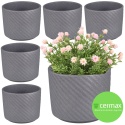OSŁONKA NA DONICZKĘ DONICA CERAMICZNA OKRĄGŁA GRAFITOWA KOMPLET 6SZT 11x12,5cm