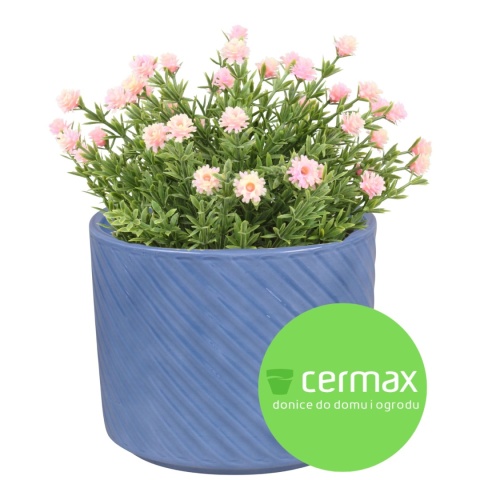 OSŁONKA NA DONICZKĘ DONICA CERAMICZNA OKRĄGŁA NIEBIESKA LAZUR KOMPLET 5SZT 12x14,5