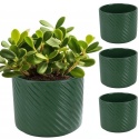 OSŁONKA NA DONICZKĘ DONICA CERAMICZNA OKRĄGŁA BUTELKOWA ZIELEŃ KOMPLET 4SZT 14,5x16,5