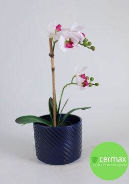 OSŁONKA NA DONICZKĘ DONICA CERAMICZNA OKRĄGŁA GRANATOWA KOMPLET 6SZT 11x12,5cm