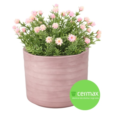 OSŁONKA NA DONICZKĘ DONICZKA CERAMICZNA OKRĄGŁA RÓŻOWA KOMPLET 4 SZT