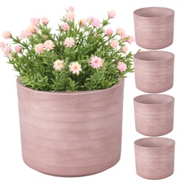 OSŁONKA NA DONICZKĘ DONICZKA CERAMICZNA OKRĄGŁA RÓŻOWA KOMPLET 5 SZT