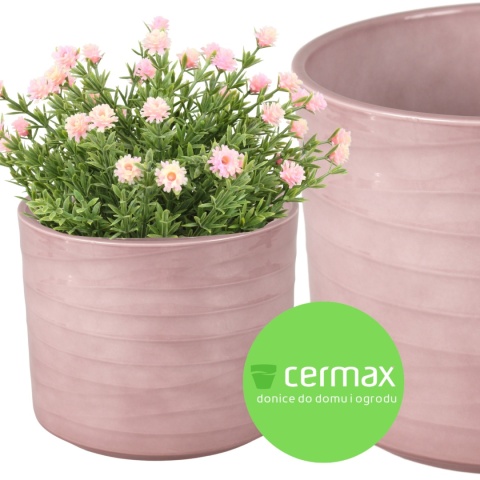 OSŁONKA NA DONICZKĘ DONICZKA CERAMICZNA OKRĄGŁA RÓŻOWA KOMPLET 5 SZT